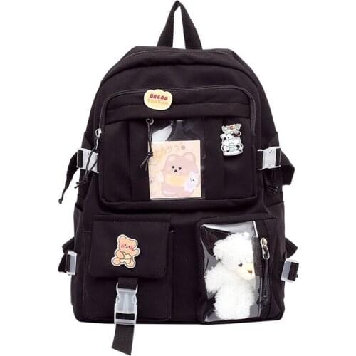 Korean Style Womens Backpack 2021 Fashion Backbags Cute School Bags For Teen Girls Waterproof Travel Bagpack Cute Schoolbags