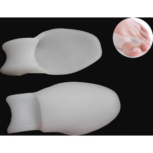 1Pair Silicone Gel foot fingers Two Hole Toe Separator Thumb Valgus Protector Bunion adjuster Hallux Valgus Guard feet care