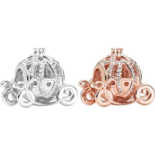 1Pcs New Cute Pumpkin Car Pendant DIY Beads Suitable for Original Pandora Charm Bracelet Ladies Jewelry Making Gifts