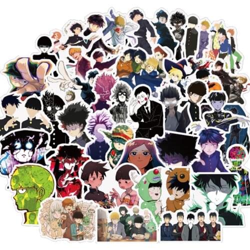 10/30/50Pcs Mobu Saiko Hyaku Anime Stickers Mob Psycho 100 Waterproof PVC Luggage Laptop Suitcase Notebook Car Japanese Sticker