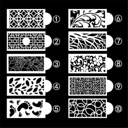 10pc Cake Decorating Stencils Floral Cake Templates Cake Printing Hollow Lace Decoration Molds Hollow Spray Flower Template