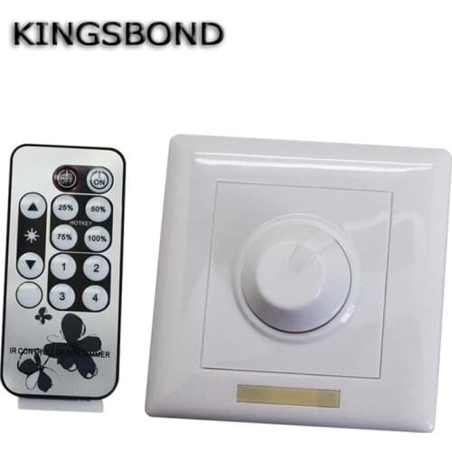 110V 120V 220V 240V 300W 8A IR Knob PWM Triac LED Dimmer Switch For E14 E27 GU10 Dimmable Spot Lights