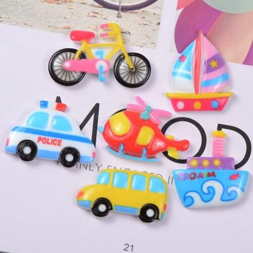 12Pcs Car Bike Ship Flat back Resin Cabochons DIY Flatback Cabochon Embellishments DIY Home Decoration Accessories Crafts