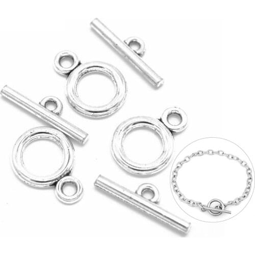 20Pcs/Set Stainless Steel Clasp Toggle Clasps End Connectors Necklace Bracelet DIY Jewelry Parts Accessories Findings Clasp