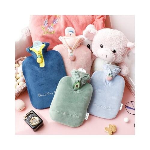 500ML-1000ML Hot Water Bottle Cute Cartoon Portable Cold-proof Fleece Bag For Women Hand Warm Water Bottle Safe Explosion-proof