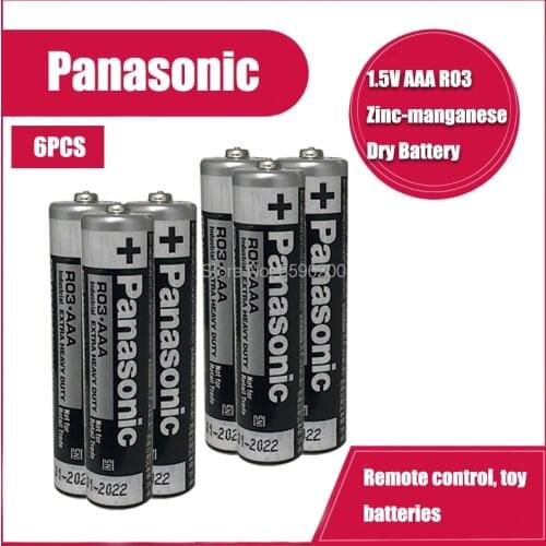 6pcs Panasonic High Quality R03 1.5V AAA Battery Alkaline Batteries Dry Battery Fortorch, Electric Razor, Keyboard Power Bank