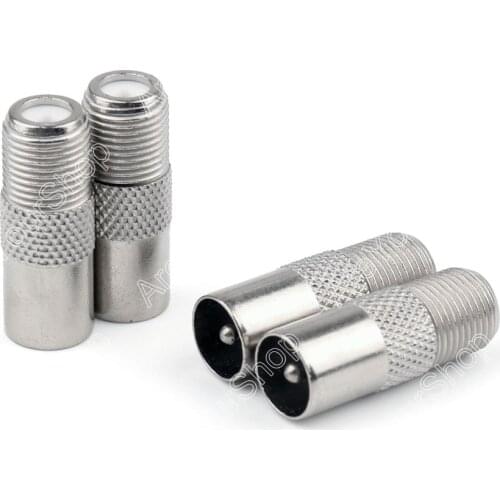 Areyourshop Sale 8 Pcs Metal F Female Jack To IEC Pal DVB-T TV Male Plug RF Adapter Connector