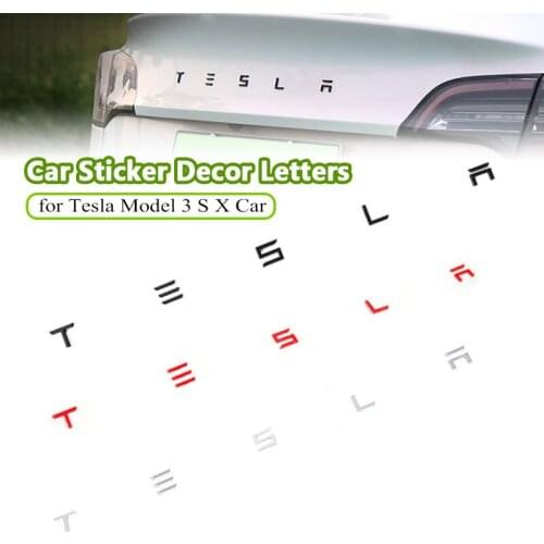 Car Styling ABS Tail Gate Emblem Sticker for Tesla Model 3 S X Car Modification Rear Trunk Decor Letters