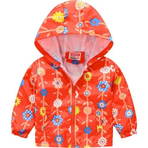 BBD Toddler Thin Coat Boys Girl Spring Autumn Oxford Cartoon Hooded Windproof Rainproof Outdoor Jacket Kids High Quality Clothes