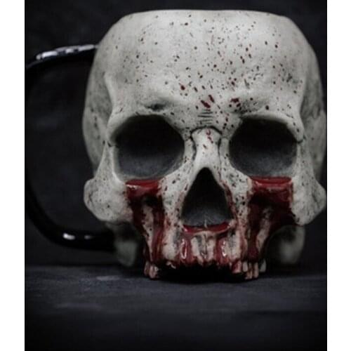 Skull Cup Halloween Horror Atmosphere Decoration Props Skull Cup Desktop Creative Decoration Ornaments Home Accessories Resin