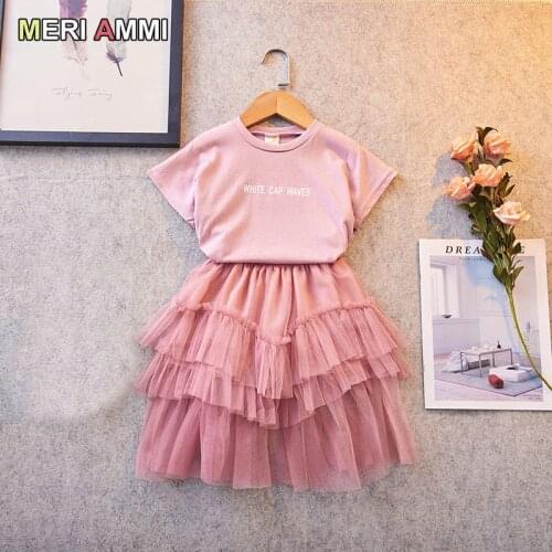 MERI AMMI Children Girls' Clothing Outfit Set Autumn Long Sleeve Tee+TuTu Skirts For 2-7Year Girl