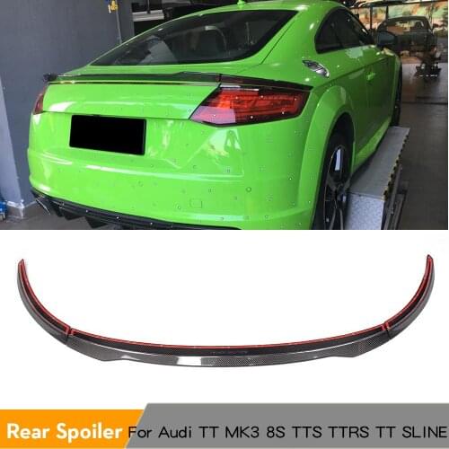 Rear Trunk Spoiler Wing Boot Lip for Audi TT MK3 Type 8S TTS TTRS TT SLINE Coupe 2-Door 2015 - 2017 Carbon Fiber / FRP
