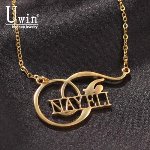 Uwin Name Necklace Custom Stainless Steel Initial Letters Chains Personalized Necklace Choker Fashion Hip Hop Jewelry