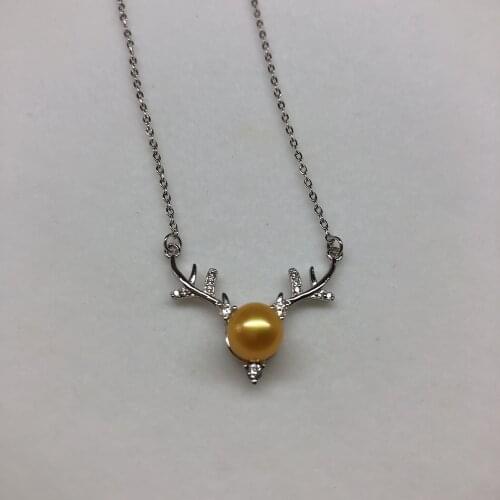 Christmas Deer Necklace Mountings Necklace Pendant Chain Findings Settings Jewelry Parts Fittings Charm Accessories for Pearls