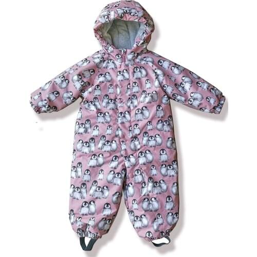 High Quality Winter Baby Girl Windproof/Waterproof Padded Romper, Toddler Jumpsuit, Snowsuit With Dolphin Print, Overalls