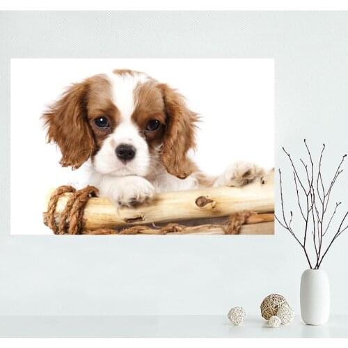 Nice Custom Puppy Dog Canvas Poster Print painting Art Wall Silk Poster cloth print DIY Fabric Poster Y.57