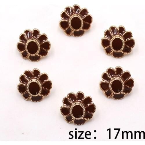 Alloy round sewable buttons 10pcs/bag 17mm metal resin clothing coat creative decoration cufflinks DIY jewelry accessories