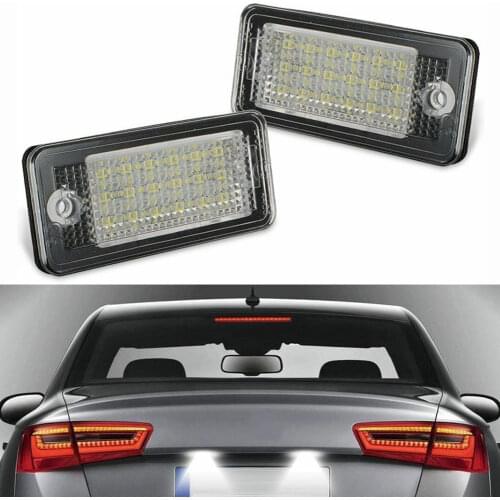 2PCS NEW 18 LED Error Free Car License Plate Light Lamp For Audi A3 A4 A6 A8 B6 B7 Q7 LED License Plate Lights Car Accessories