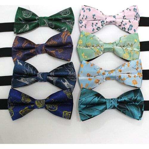 Linbaiway Mens Floral Bow Tie Butterfly Business Suit Adult Bowties Tuxedo Groom Party Neckwear Gravata Borboleta Cravat