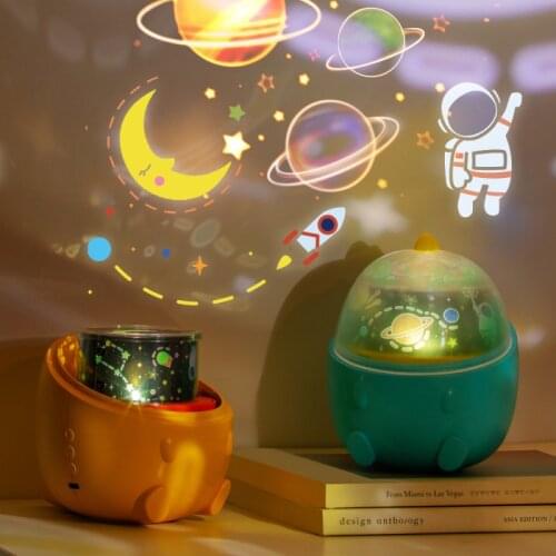Little Dinosaur Starry Sky Light LED Projection Night Light Romantic Rotation Creative Dream Music Lamp Childrens Birthday Gift