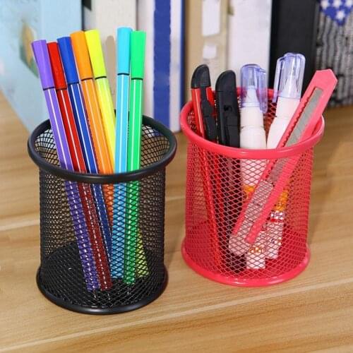 Metal Hollow Pen Pencil Holder Vase Pot Tidy Stationery Storage Desk Container Organizador Desktop stationery finishing