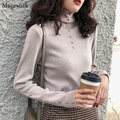 Autumn Winter Pullover Women Sweater Solid Long Sleeve Turtleneck Woman Sweaters 2021 New Slim Knitted Sweater Jumpers 11954