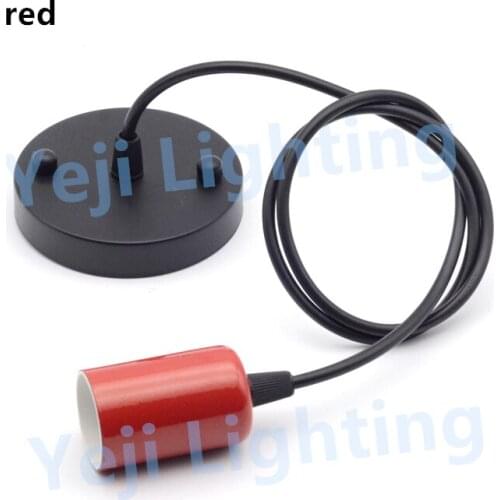 Multi color E27 lamp holder with 100mm base ceiling plate Ceiling Base Rose Canopy cord set lamp cup Lighting accessories red