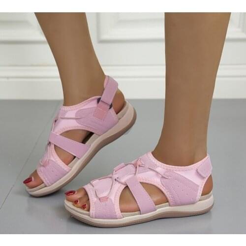 2021 Summer Women Wedge Sandals Premium Orthopedic Open Toe Sandals Vintage Anti-slip Leather Casual Female Platform Retro Shoes