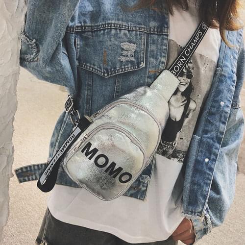 1PC Stylish Women Waist Bag PU MOMO Printed Solid Color Chest Bag for Outdoor Sport XIN-Shipping