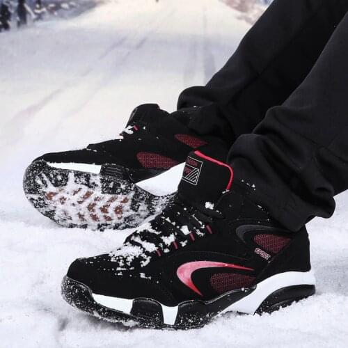 Unisex Winter Keep Warm Sneakers Men Women Snow Boots Waterproof Couple Outdoor Fur Plush Outdoor Sports Shoes Big Size 46 47 48