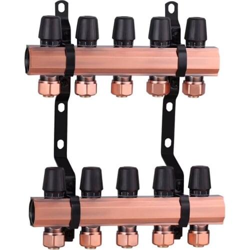 Water underfloor heating manifolds brass to 8 ports for 1/2 pex