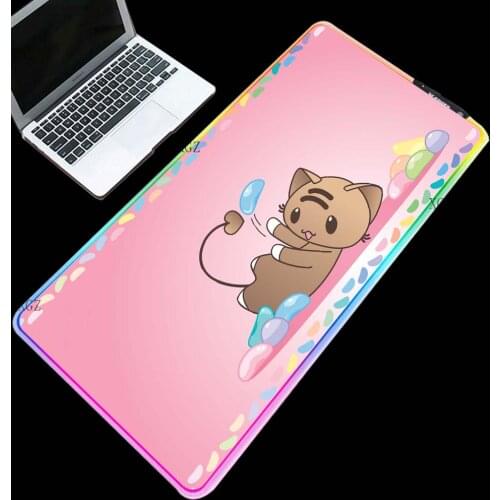 XGZ Kawaii Mouse Pad XXL Rgb Anime Cat Laptop PC Gamer Keyboard Carpet Mat LED Gaming Accessories Anime Mouse Pad Gaming Desk