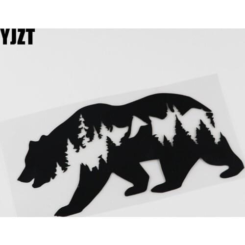 YJZT 17.3CMX8.6CM Cartoon Bear Wildlife Camper Car Truck Decal Vinyl Car Sticker 13C-0080