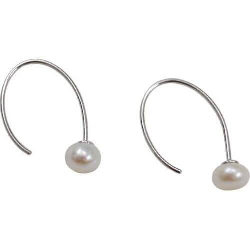 YPAY Anti Allerg 925 Sterling Silver Freshwater Pearl Drop Earrings for Women Fine Jewelry YME082