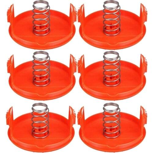 Trimmer Replacement Spool Cap,Replace RC-100-P, RC100P, 385022-03,for ,Grass Trimmer Parts (6 Cap,6 Spring)