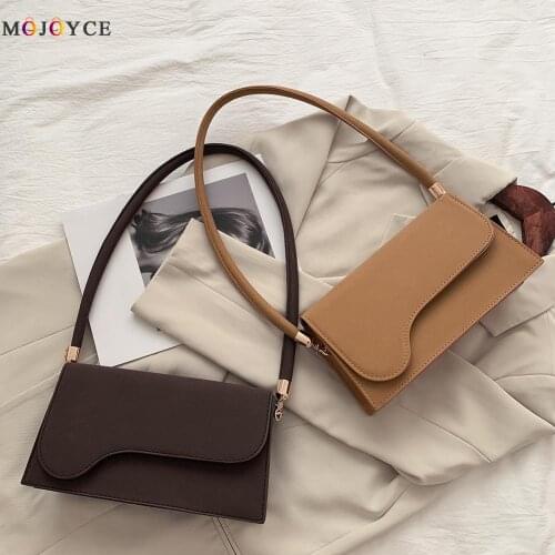 Fashion Small Flap Solid Color Underarm Bags for Women 2020 Retro Matte PU Leather Ladies Handbags Shoulder Bags Clutch Totes