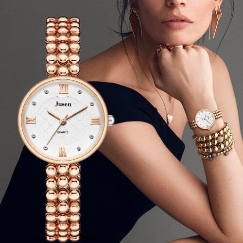 Women Fashion Quartz Watches Simple Roman stripes Dial creative stainless steel strap Ladies Wristwatches Relogio Feminino