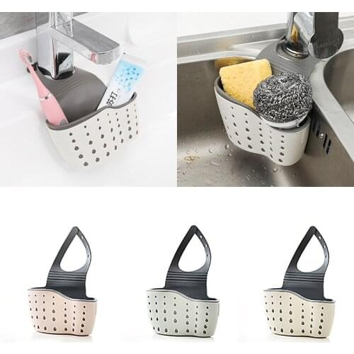 1Pcs Kitchen Accessories Utensils Organizer Adjustable Snap Sink Soap Sponge Holder Kitchen Hanging Drain Basket Kitchen Gadgets