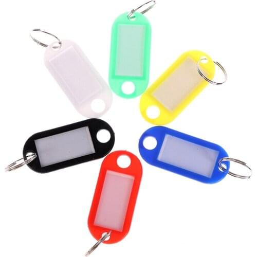 10pcs Plastic Custom Split Ring ID Key Tags Labels Key Chains Key Rings Numbered Name Baggage Luggage Tags