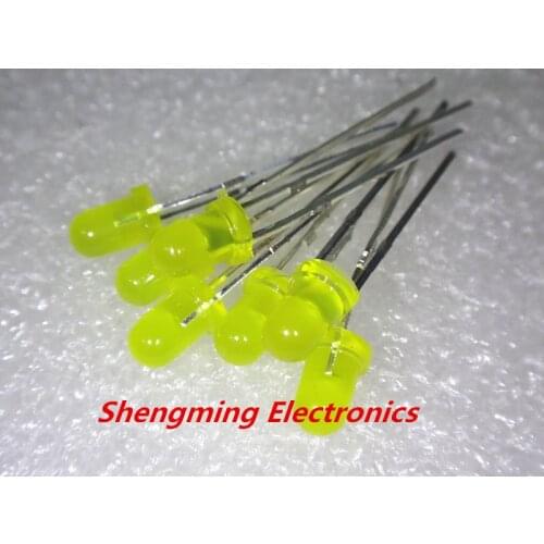 1000pcs F3 3mm Yellow Round Superbright LED Light LED diffused