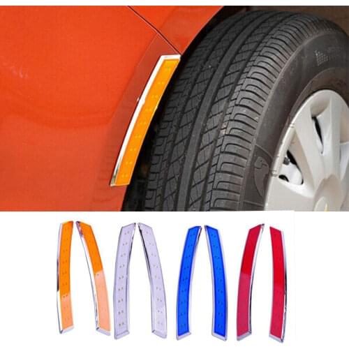2pcs Universal Car-styling Car Side Edge Plate Leaves Turn Signal LED Fender Flares Light Free shipping Blue Red White Amber
