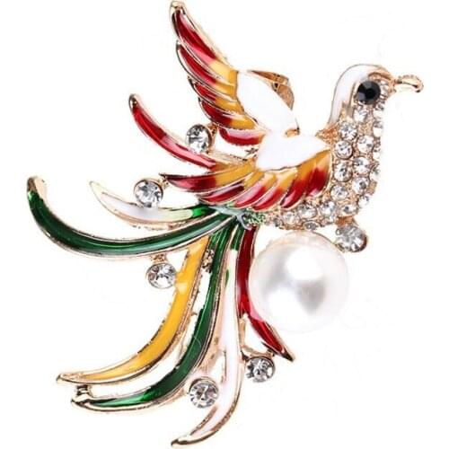 30pcs/lot Zinc Alloy Enamel Crystal Gold Brooch Pin Women Jewelry Accessories