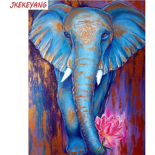 5D DIY square/round Diamond Painting Elephant and lotus Cross Stitch Diamond Embroidery Pattern Rhinestone J2266