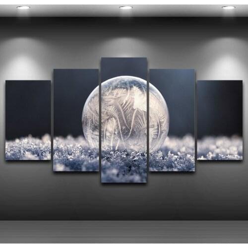 Unframed Abstract Pictures Vintage Home Decoration 5 Panels Sphere Paintings On Canvas Posters And Printed On The Wall