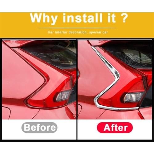 Car Styling Accessory For Mitsubishi Eclipse Cross 2018 2019 Car Rear Tail Light Taillight Lamp Eyelid Cover Strip Trims Sticker