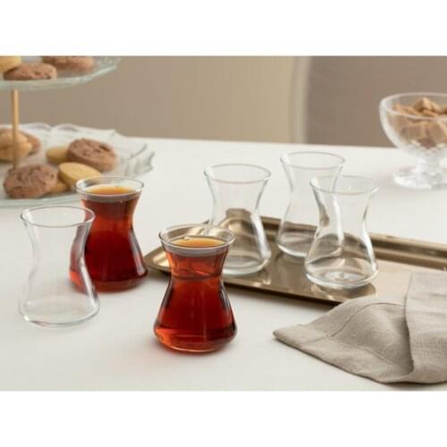 English Home Flat Glass 6 PCs tea cup 125 ml