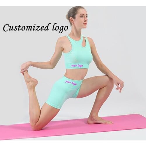 Seamless Yoga Set Women Active Wear 2 Piece Sport Bra Tank Shorts Sport Suit Workout Outfit Fitness Sets Workout Clothes