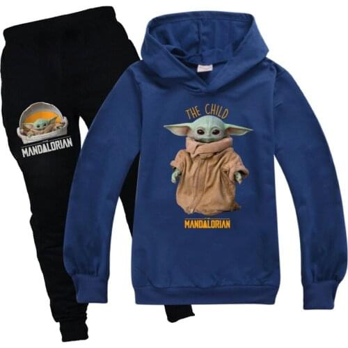New Baby Yoda Baby Star Wars Boys Sweater Set Cotton Boutique Kids Clothing Toddler Girl Fall Clothes Hoodies Pants 2pc Set