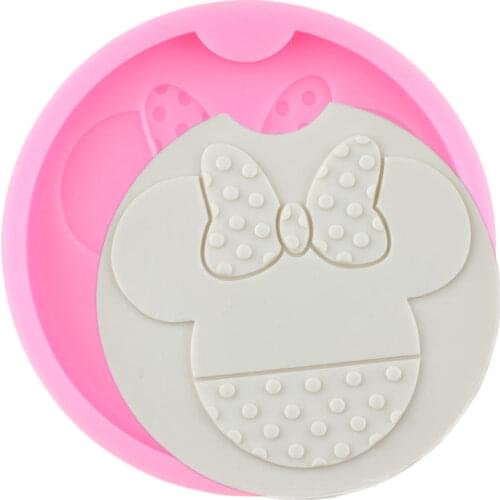 Disney Mickey Bows Coaster Silicone Epoxy Resin Molds DIY Round Keychain Geode Coaster Agate Mold Chocolate Candy Fondant Moulds