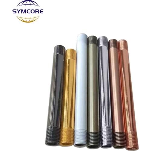 2pcs Double End Two Side M10 Outer Thread Hollow Straight Pipe Middle Pipe Connecting Pipe For DIY Table Lamp Floor Light